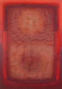 Manuel Rivera, Espejo del sol (Spiegel der Sonne), 1966, Drahtgeflecht, Draht und Farbe auf Sperrholz, 161,8 × 114 × 11,5 cm © Colección Fundación Juan March, Museo de Arte Abstracto Español, Cuenca. Foto: Santiago Torralba