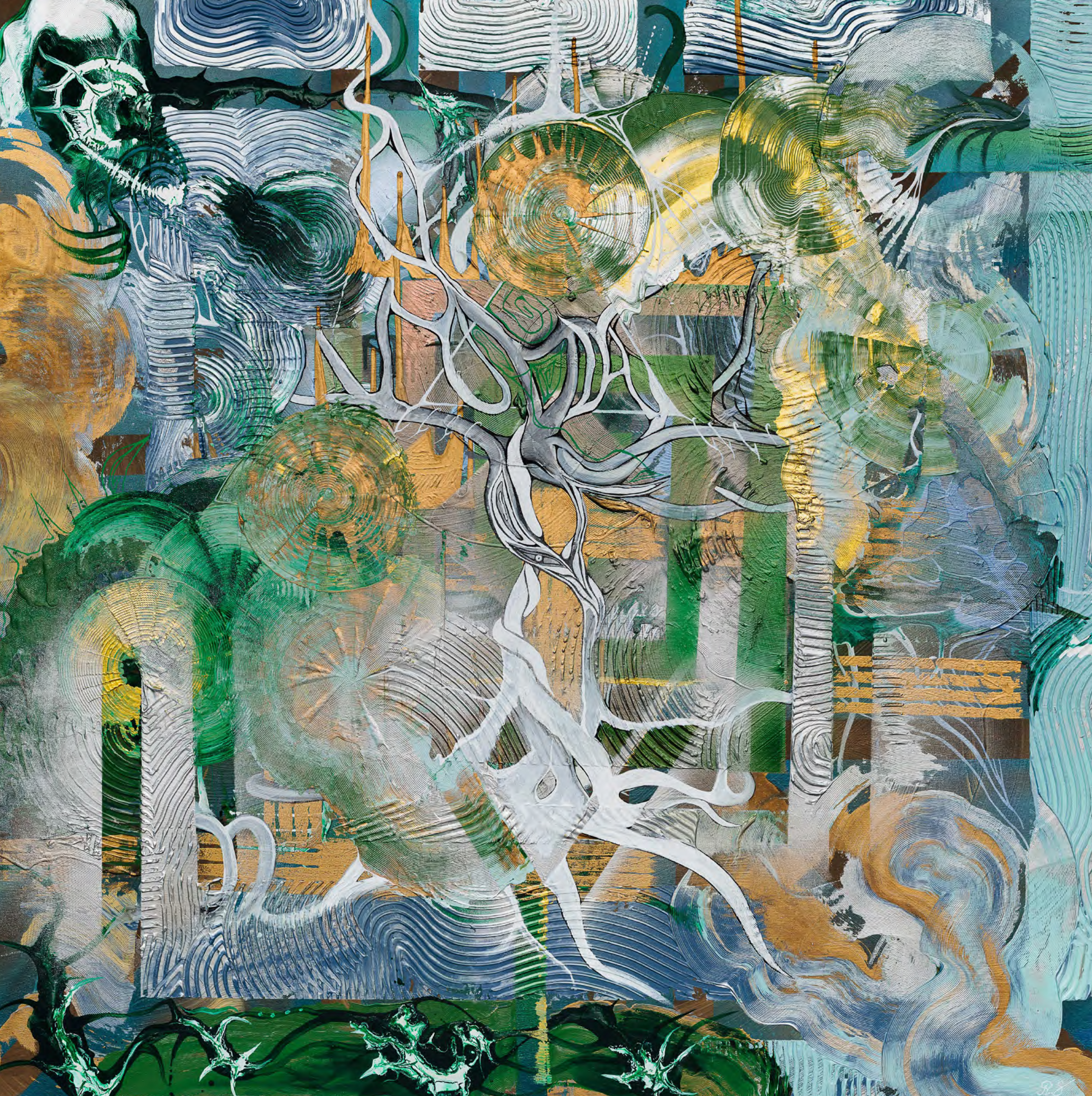 Rita Sabo „Semen“, 140 x 140 cm, acrylic on canvas, framed, 2023, © Rita Sabo