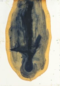 Erwin Wortelkamp: "al mare - Taucher", 1989, Arbeit auf Papier, Technik: Papier, Leinöl, Pigmente, 70,5 × 50 cm, Werk_P-1989-024 © Erwin Wortelkamp
