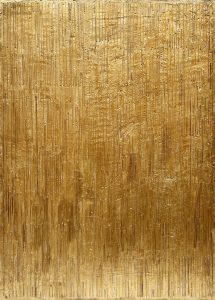 Marianne Aue: Ohne Titel (Nr. 102), 1961, Holz, Goldfarbe, 100 x 70 cm © Marianne Aue